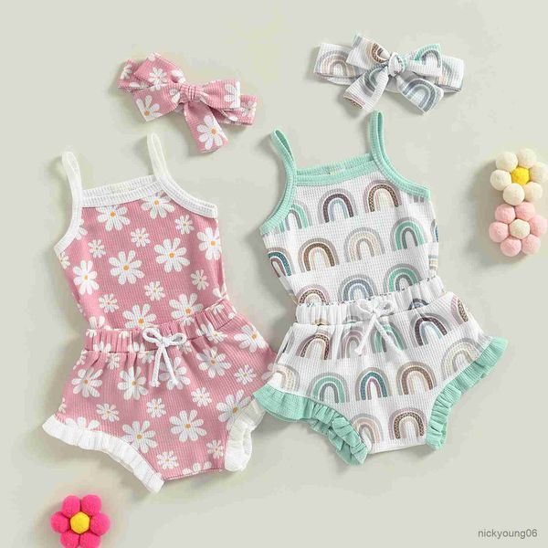 clothing sets infant newborn baby girls summer outfit sleeveless sling romper and floral/rainbow print shorts headband, White
clothing sets infant newborn baby girls summer outfit sleeveless sling romper and floral/rainbow print shorts headband, White
