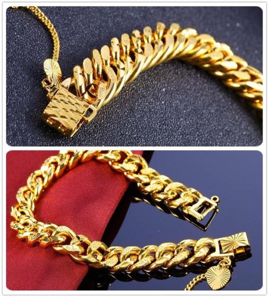 24k gold filled bracelets not fade charm link chain for women men lovers gift hiphop fine jewelry limited whole 275u9313208, Black
24k gold filled bracelets not fade charm link chain for women men lovers gift hiphop fine jewelry limited whole 275u9313208, Black