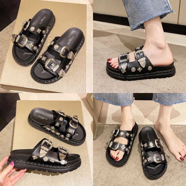 summer slippers women punk rock rivets platform leather mules creative metal fittings female casual sandals shoe slides 230511, Black
summer slippers women punk rock rivets platform leather mules creative metal fittings female casual sandals shoe slides 230511, Black