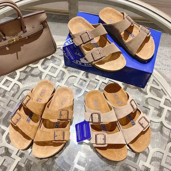 2023 new summer bracken shoes women's outwear slippers suede frosted genuine leather cork sandals non slip thick sole00, Black
2023 new summer bracken shoes women's outwear slippers suede frosted genuine leather cork sandals non slip thick sole00, Black