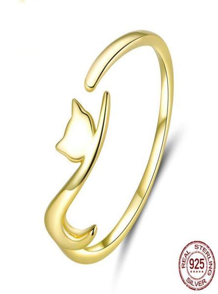 fashion adjustable size solid s925 sterling silver ring gold plated animal cat jewelry creative christmas gifts for women girls an1618578
fashion adjustable size solid s925 sterling silver ring gold plated animal cat jewelry creative christmas gifts for women girls an1618578