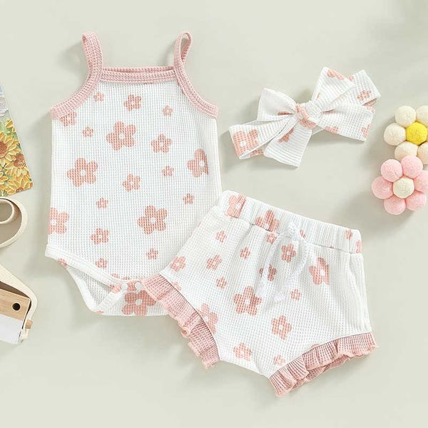 clothing sets summer newborn baby girls clothes waffle floral print sleeveless bodysuitsandruffes drawstring shortsandheadband, White
clothing sets summer newborn baby girls clothes waffle floral print sleeveless bodysuitsandruffes drawstring shortsandheadband, White
