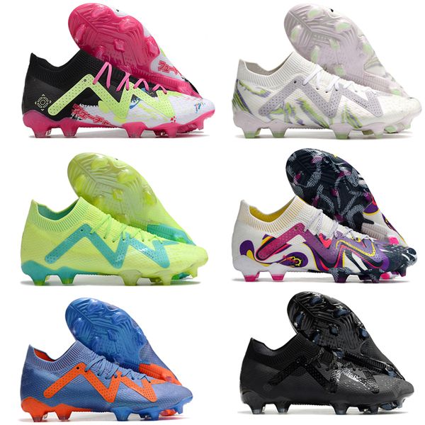 

football boots future ultimate quality fg ghost low high version knit soccer shoes cleats mens hard natural lawn training lithe comfortable, Black