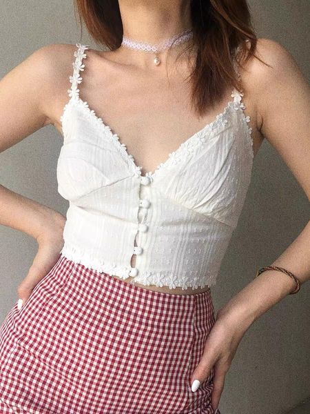 t-shirt white spliced lace flower v neck camisole women summer corset singlebreasted buttons short tank retro slim crop top
t-shirt white spliced lace flower v neck camisole women summer corset singlebreasted buttons short tank retro slim crop top