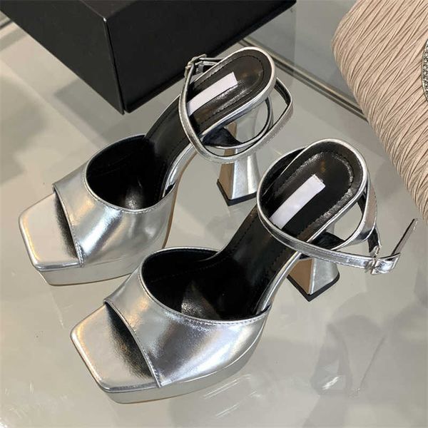 woman sandals designer peep toe buckle strap women silver platform chunky high heels banquet catwalk summer shoes 230511, Black
woman sandals designer peep toe buckle strap women silver platform chunky high heels banquet catwalk summer shoes 230511, Black