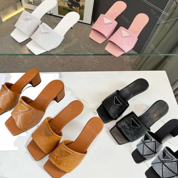 casual shoes designer sandals women rubber sandal triangle metal embellished slipper chunky heel slides summer flip flops antiqued nappa lea, Black
casual shoes designer sandals women rubber sandal triangle metal embellished slipper chunky heel slides summer flip flops antiqued nappa lea, Black