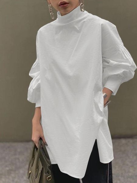 t-shirt zanzea women long puff sleeve blouse spring casual loose turtleneck blusas irregular hem reversible office shirts, White
t-shirt zanzea women long puff sleeve blouse spring casual loose turtleneck blusas irregular hem reversible office shirts, White