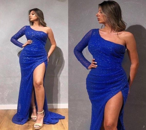 sparkly royal blue mermaid prom dresses one shoulder sequins long sleeves evening dress high side split ruffle sweep train formal 3771078, Black
sparkly royal blue mermaid prom dresses one shoulder sequins long sleeves evening dress high side split ruffle sweep train formal 3771078, Black