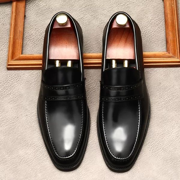 men dress shoes genuine leather men wedding loafers elegant social black brown casual business shoes slip on party shoe footwear
men dress shoes genuine leather men wedding loafers elegant social black brown casual business shoes slip on party shoe footwear