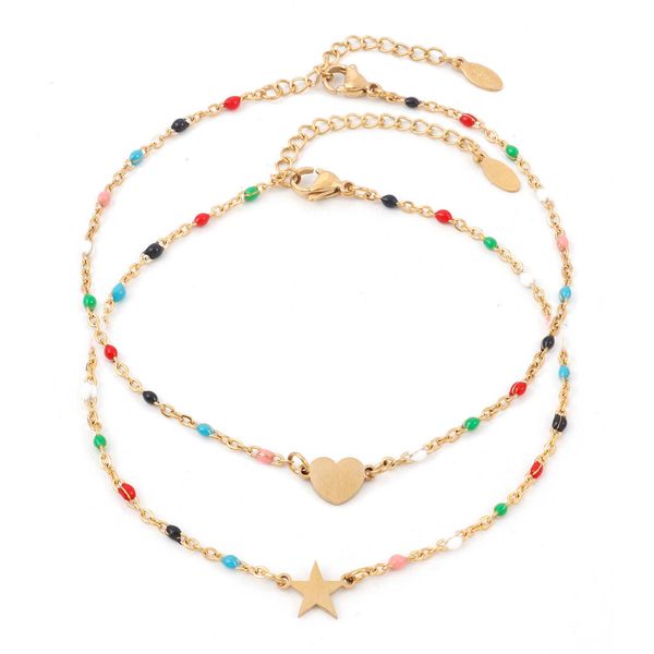 anklets 304 stainless steel anklet multicolor enamel for women summer beach on foot ankle bracelet jewelry 23.5cm(9 2/8") long 1 piece, Red;blue
anklets 304 stainless steel anklet multicolor enamel for women summer beach on foot ankle bracelet jewelry 23.5cm(9 2/8") long 1 piece, Red;blue