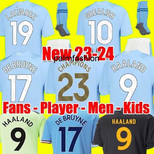 23 24 haaland soccer jerseys grealish sterling mans cities mahrez fans player version de bruyne foden 2023 2024 football shirt kids kit set, Black;yellow
23 24 haaland soccer jerseys grealish sterling mans cities mahrez fans player version de bruyne foden 2023 2024 football shirt kids kit set, Black;yellow