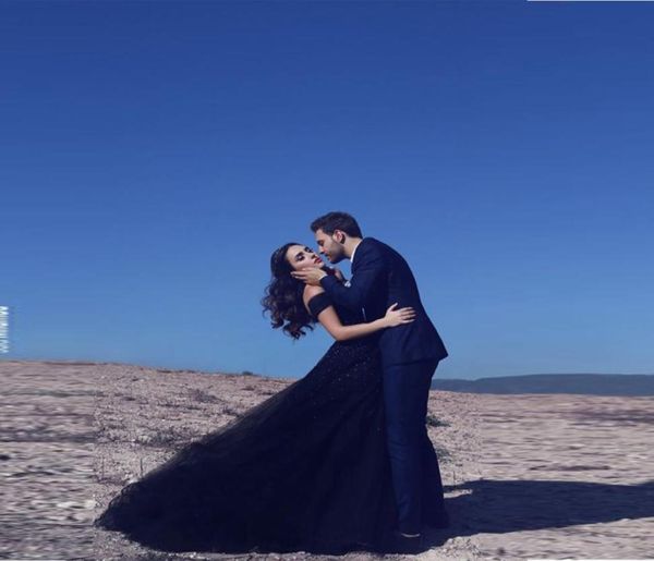 2017 glamorous said mhamad evening dresses new off the shoulder navy blue beadings robe de soiree prom party gowns tulle custom ma6250685, Black
2017 glamorous said mhamad evening dresses new off the shoulder navy blue beadings robe de soiree prom party gowns tulle custom ma6250685, Black