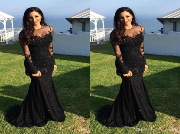 evening dresses wear 2017 new jewel neck illusion black chiffon lace appliques beaded prom dress mermaid long sleeves sweep train 4492285, Black;red
evening dresses wear 2017 new jewel neck illusion black chiffon lace appliques beaded prom dress mermaid long sleeves sweep train 4492285, Black;red