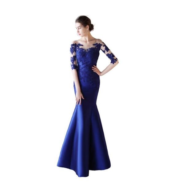 half sleeves satin mermaid evening dresses with lace appliques 2019 sheer neck long evening gowns button back prom dresses royal b4643157, Black;red
half sleeves satin mermaid evening dresses with lace appliques 2019 sheer neck long evening gowns button back prom dresses royal b4643157, Black;red