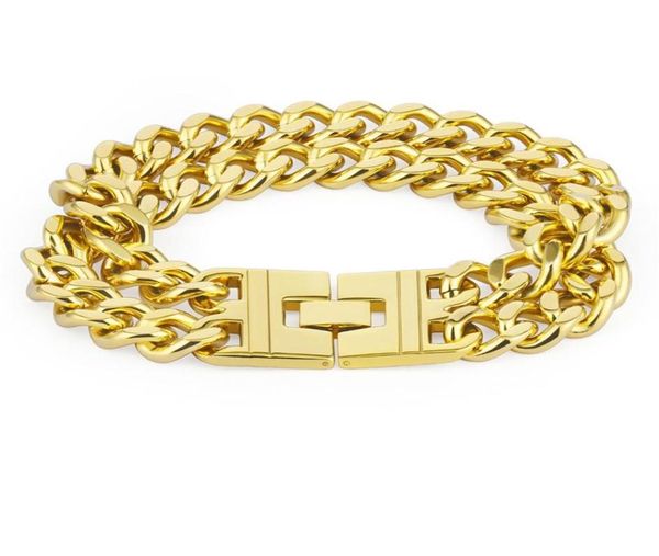heavy large big long double hand chain hiphop bracelet gold color stainless steel punk bracelets mens jewelry 235mm256a5291815, Black
heavy large big long double hand chain hiphop bracelet gold color stainless steel punk bracelets mens jewelry 235mm256a5291815, Black