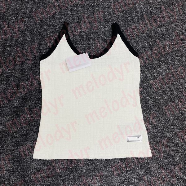 knitted vest for womens designer jacquard sling tanks summer breathable slim crop, White
knitted vest for womens designer jacquard sling tanks summer breathable slim crop, White