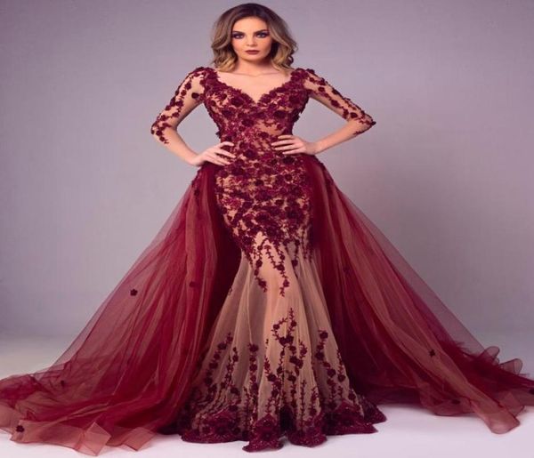 fabulous mermaid lace evening dresses with detachable train long sleeves v neck plus size formal dress appliqued beaded prom gowns3679436, Black;red
fabulous mermaid lace evening dresses with detachable train long sleeves v neck plus size formal dress appliqued beaded prom gowns3679436, Black;red