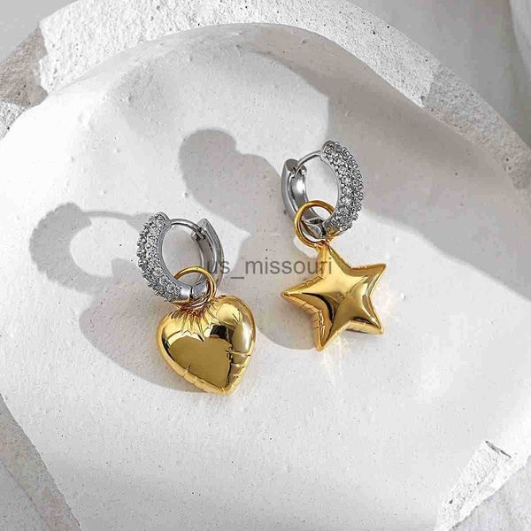 stud flashbuy trend micro inlaid zircon heart pentagram asymmetric hoop earrings for women new gold color earrings jewelry teen gift j230529, Golden;silver
stud flashbuy trend micro inlaid zircon heart pentagram asymmetric hoop earrings for women new gold color earrings jewelry teen gift j230529, Golden;silver