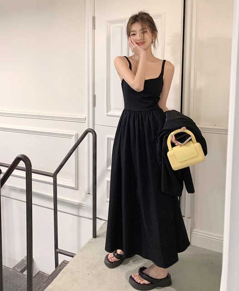 spring summer new stitching dress women's halter dress elegant small black dress casual beach party dress, Black;gray
spring summer new stitching dress women's halter dress elegant small black dress casual beach party dress, Black;gray