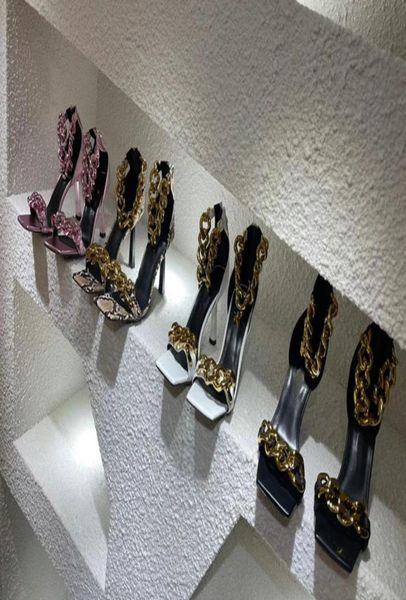 2021 stilettos sandals women real leather narrow band metal chain ankle strap sandalias summer elegant banquet shoes1260271, Black
2021 stilettos sandals women real leather narrow band metal chain ankle strap sandalias summer elegant banquet shoes1260271, Black