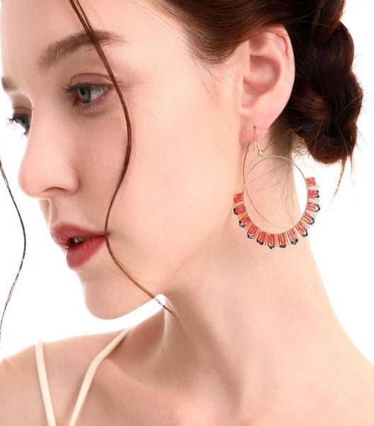 dangle chandelier women bohemia handmade colorful crystal tube beaded earrings large circle alloy fashion trendsetter lady8090547, Silver
dangle chandelier women bohemia handmade colorful crystal tube beaded earrings large circle alloy fashion trendsetter lady8090547, Silver