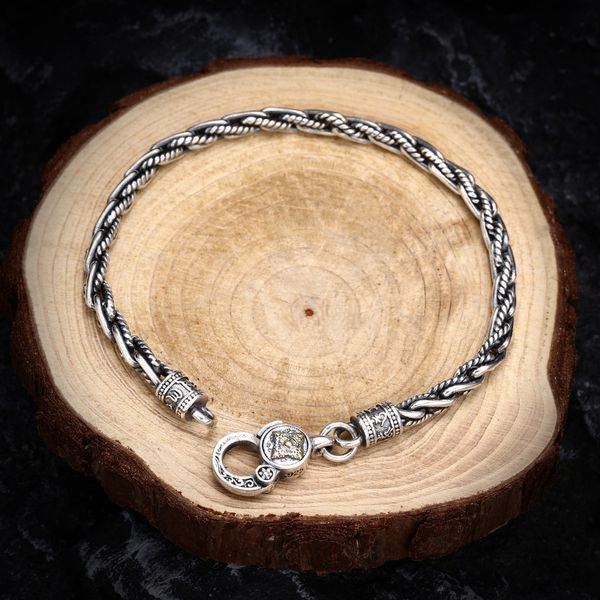 braided textured link chain bracelets clip clasp 4mm solid 925 sterling silver bracelet vintage handmade designer mens fashion jewelry acces, Black
braided textured link chain bracelets clip clasp 4mm solid 925 sterling silver bracelet vintage handmade designer mens fashion jewelry acces, Black