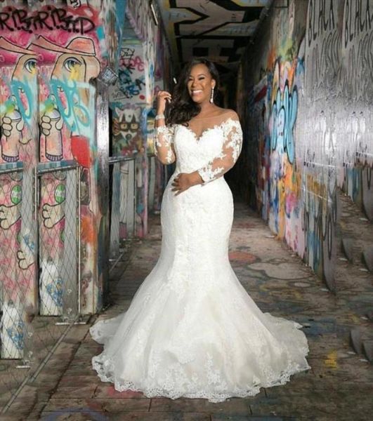 plus size african mermaid wedding dresses 2020 new sweep train applique 34 long sleeve lace sheer bridal gowns vestido de novia w41011837, White
plus size african mermaid wedding dresses 2020 new sweep train applique 34 long sleeve lace sheer bridal gowns vestido de novia w41011837, White