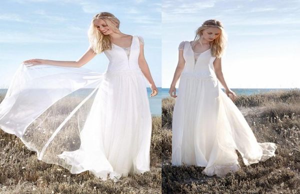 rembo styling beach wedding dresses with lace cap sleeves plunging neck bridal gowns aline floor length chiffon wedding dre5212541, White
rembo styling beach wedding dresses with lace cap sleeves plunging neck bridal gowns aline floor length chiffon wedding dre5212541, White