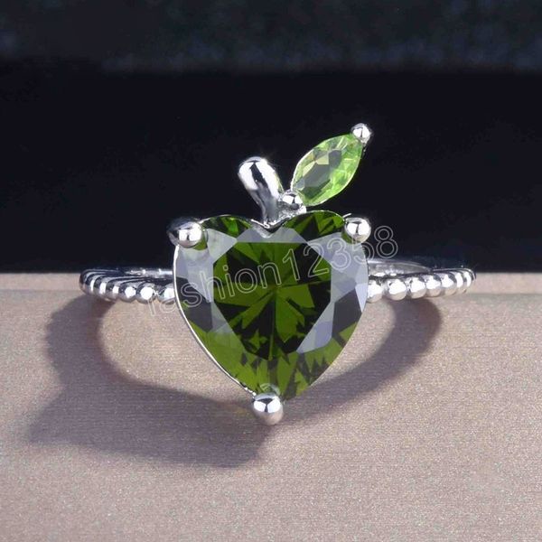 artificial olivine rings inlaid with love heart apple green crystal ring exquisite daily jewelry, Silver
artificial olivine rings inlaid with love heart apple green crystal ring exquisite daily jewelry, Silver
