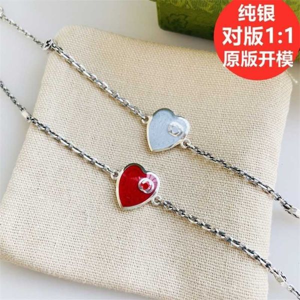 designer jewelry bracelet necklace ring enamel glue dropping red heart 925 used blue heart women's interlocking love couple bracelet, Black
designer jewelry bracelet necklace ring enamel glue dropping red heart 925 used blue heart women's interlocking love couple bracelet, Black