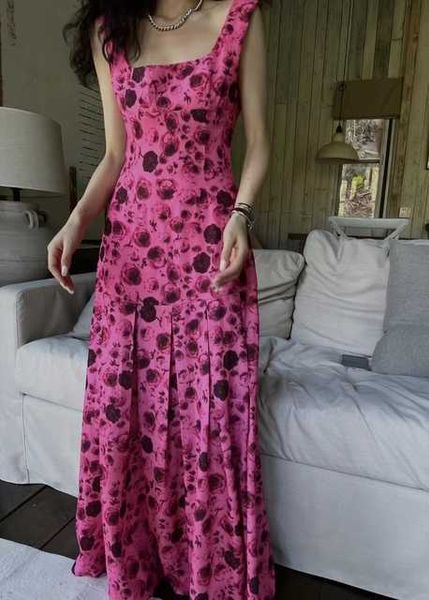 french style women elegant sleeveless holiday beach dress square collar floral print 2023 summer evening camisole party dress, Black;gray
french style women elegant sleeveless holiday beach dress square collar floral print 2023 summer evening camisole party dress, Black;gray