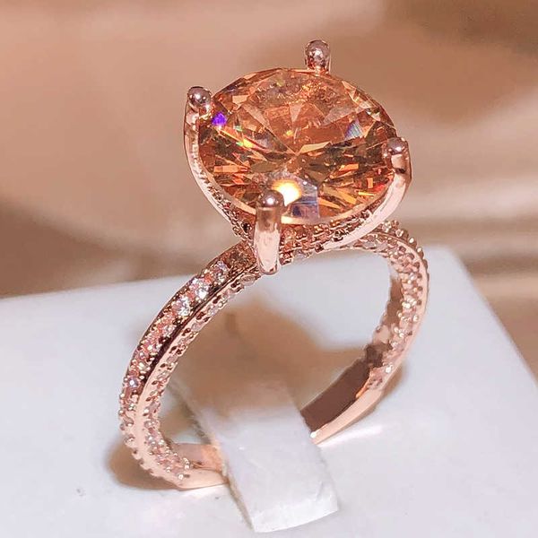 band rings new round orange zircon rose gold ring female 925 stamp fashion romantic proposal party jewelry gift couple aa230530, Silver
band rings new round orange zircon rose gold ring female 925 stamp fashion romantic proposal party jewelry gift couple aa230530, Silver