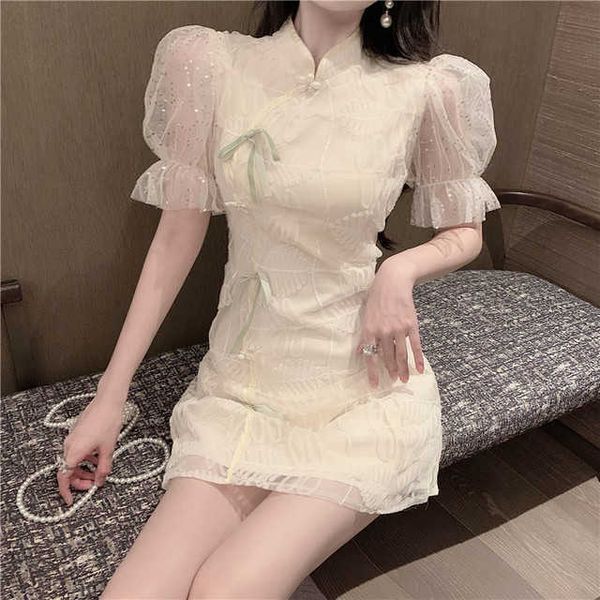 woman elegant casual party dress beaded flower leaves embroidered mesh puff sleeve cheongsam vintage dress, Black;gray
woman elegant casual party dress beaded flower leaves embroidered mesh puff sleeve cheongsam vintage dress, Black;gray