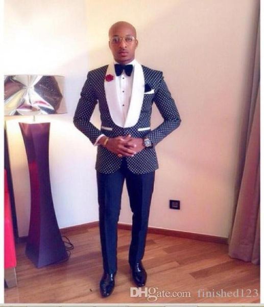 one button navy blue polka dot groom tuxedos man shawl lapel wedding coat prom dinner suits jacketpantsbow tie j8945708309, Black;gray
one button navy blue polka dot groom tuxedos man shawl lapel wedding coat prom dinner suits jacketpantsbow tie j8945708309, Black;gray