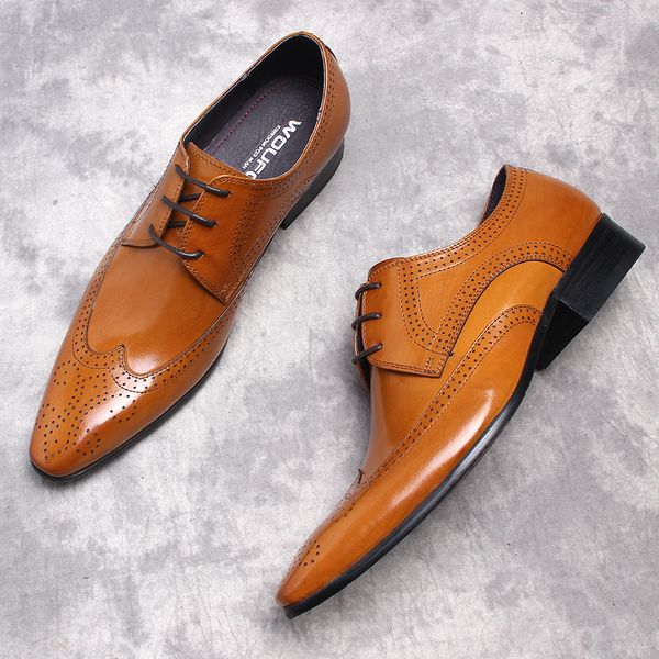 luxury man genuine leather brogue shoes formal black brown handmade lace up pointed toe oxford dress shoes for men
luxury man genuine leather brogue shoes formal black brown handmade lace up pointed toe oxford dress shoes for men