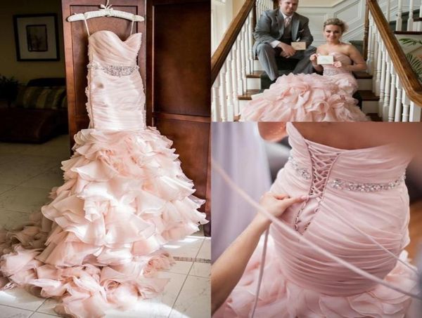 vintage blush pink wedding dresses mermaid sweetheart beads crystal backless laceup backless bridal gowns plus size court t6319753, White
vintage blush pink wedding dresses mermaid sweetheart beads crystal backless laceup backless bridal gowns plus size court t6319753, White
