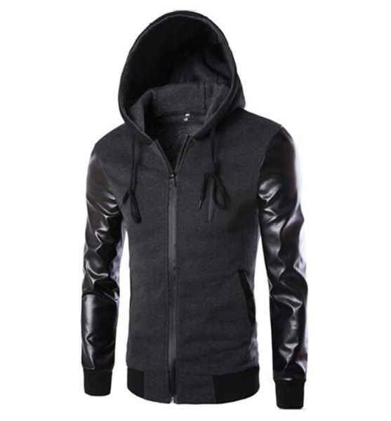spring autumn sport jacket men hooded running jacket and coat pu leather sleeve slim outerwear coat men zipper sportswear2187693, Black;red
spring autumn sport jacket men hooded running jacket and coat pu leather sleeve slim outerwear coat men zipper sportswear2187693, Black;red