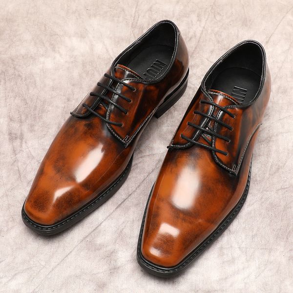 men genuine leather shoes man business dress classic style black brown lace up square toe shoes for men oxford shoes size 44
men genuine leather shoes man business dress classic style black brown lace up square toe shoes for men oxford shoes size 44