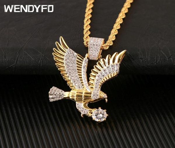wendyfo eagle pendant necklace men gold color charm chain necklaces punk zircon rapper fashion hip hop jewelry gift y2114815, Silver
wendyfo eagle pendant necklace men gold color charm chain necklaces punk zircon rapper fashion hip hop jewelry gift y2114815, Silver