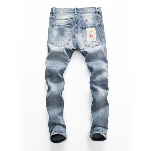 mens jeans designer pants ripped high designer men's jeans embroidered pants fashion hole pants selling zipper pants patches detail bik, Blue
mens jeans designer pants ripped high designer men's jeans embroidered pants fashion hole pants selling zipper pants patches detail bik, Blue