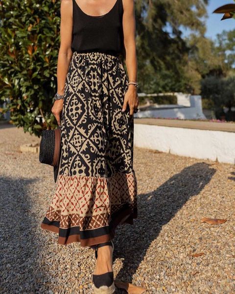 half-length skirt 2023 summer new print loose patchwork large skirt for women a, Black
half-length skirt 2023 summer new print loose patchwork large skirt for women a, Black