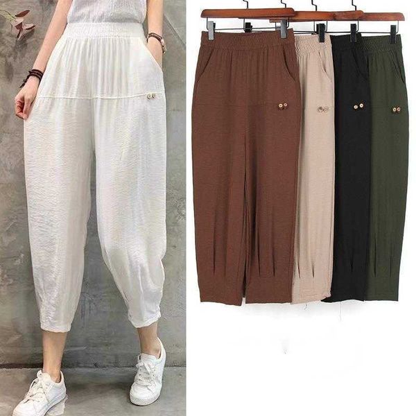 casual sun protection large size women's summer strolling nine point hipster pants, mother's pants, Black
casual sun protection large size women's summer strolling nine point hipster pants, mother's pants, Black