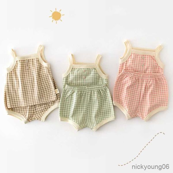clothing sets 2023 new summer baby sleeveless and elastic band shorts pieces suit girls cotton set pink blue brown grid clothes, White
clothing sets 2023 new summer baby sleeveless and elastic band shorts pieces suit girls cotton set pink blue brown grid clothes, White