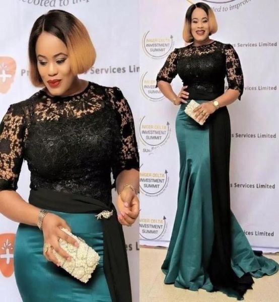 2019 black lace mermaid evening dresses jewel neck half sleeves beaded hunter green satin sashes party mother dress plus size form1368506, Black;red
2019 black lace mermaid evening dresses jewel neck half sleeves beaded hunter green satin sashes party mother dress plus size form1368506, Black;red