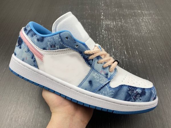 authentic 1 low washed denim basketball shoes 1s white blue pink designer sports mens womens sneakers, Red;white
authentic 1 low washed denim basketball shoes 1s white blue pink designer sports mens womens sneakers, Red;white