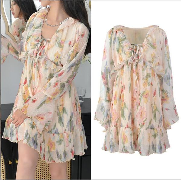518 2023 runway dress v neck long sleeve pink dress empire brand same style dress flora print womens clothes yl, Black
518 2023 runway dress v neck long sleeve pink dress empire brand same style dress flora print womens clothes yl, Black