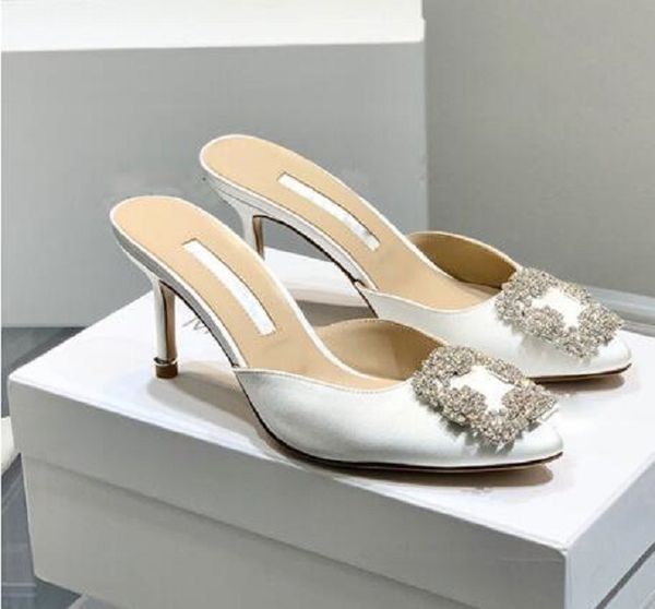 09 slippers luxury designer slippers rhinestone buckle shoes women's 7cm thin high heels latest fashion silk crystal metal decorative w, Black
09 slippers luxury designer slippers rhinestone buckle shoes women's 7cm thin high heels latest fashion silk crystal metal decorative w, Black