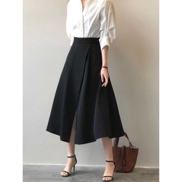 elegant style high waist skirt women's 2023 spring commuter slit a word mid length skirt children a, Black
elegant style high waist skirt women's 2023 spring commuter slit a word mid length skirt children a, Black