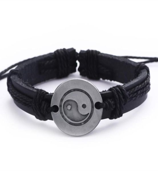 men yin and yang wrap leather infinity charm bracelet retro jewelry gift women men1246958, Golden;silver
men yin and yang wrap leather infinity charm bracelet retro jewelry gift women men1246958, Golden;silver