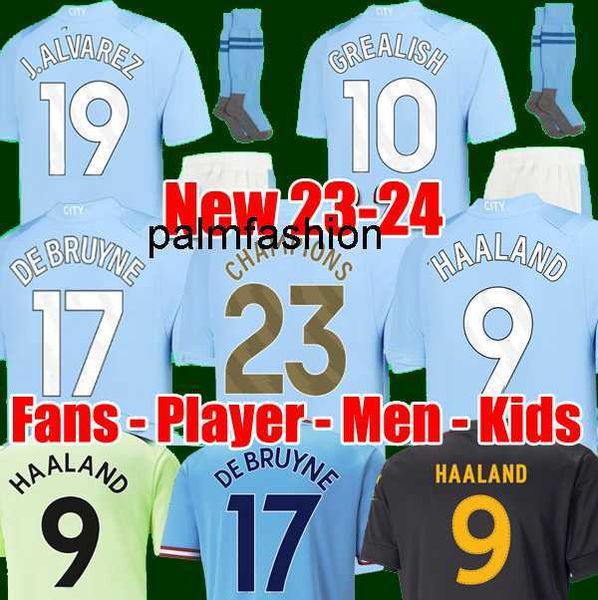 22 23 24 haaland soccer jerseys grealish sterling mans cities mahrez fans player version de bruyne foden 2023 2024 football shirt kids kit, Black;yellow
22 23 24 haaland soccer jerseys grealish sterling mans cities mahrez fans player version de bruyne foden 2023 2024 football shirt kids kit, Black;yellow
